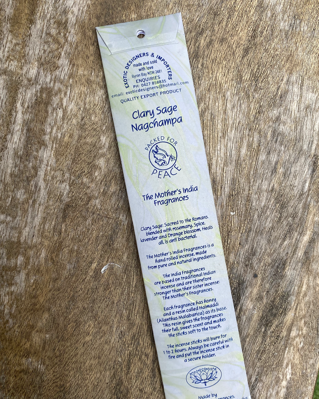 Incense Sticks: Mothers India Clary Sage Nagchampa - Image 2
