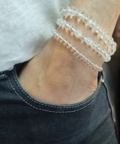 Stretch Bracelets: Clear Quartz 4mm, 6mm, & 8mm Round Beads