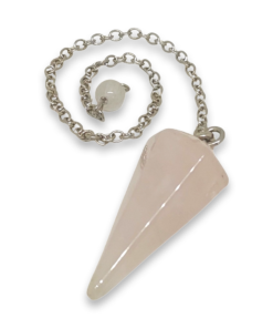 Alternative view of Crystal Pendulum Classic Rose Quartz Short Chain
