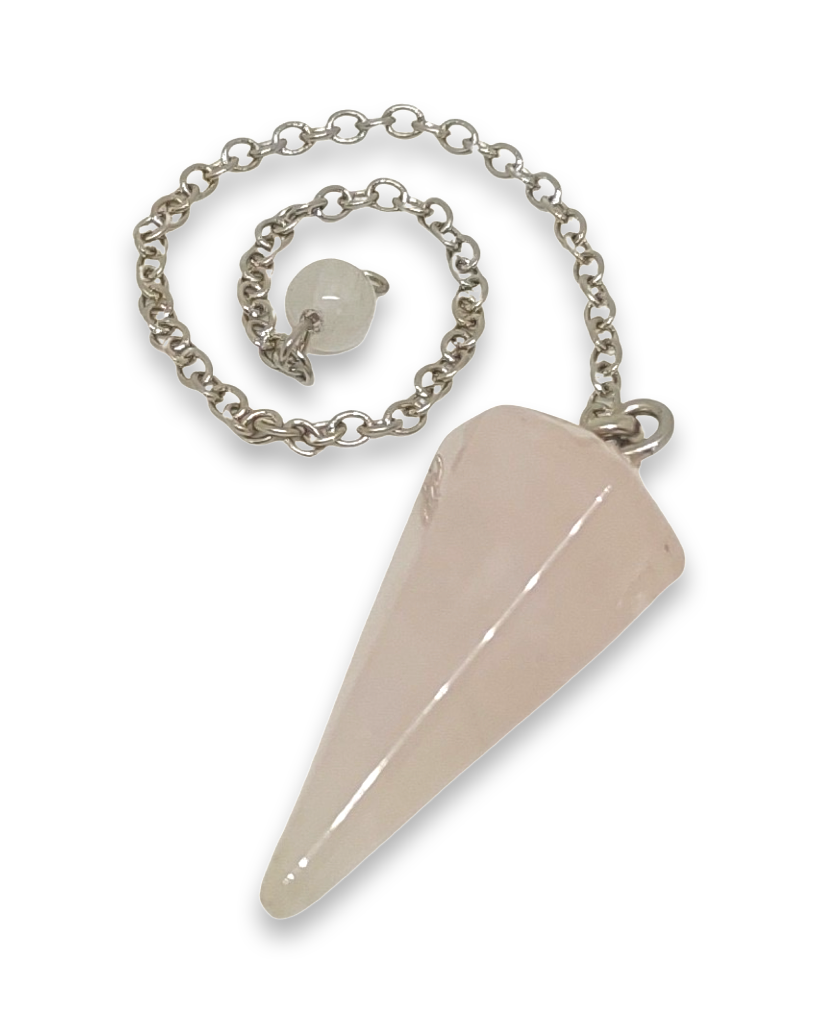 Crystal Pendulum Classic Rose Quartz Short Chain - Image 2