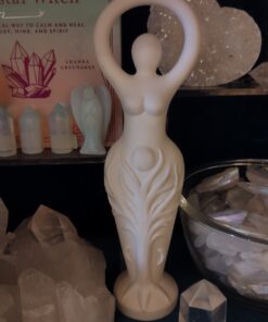 Statue: Goddess: White Ceramic Standing