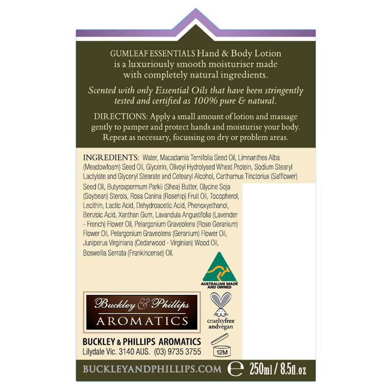 Gumleaf Essentials Hand & Body Lotion: Relaxing - Image 2