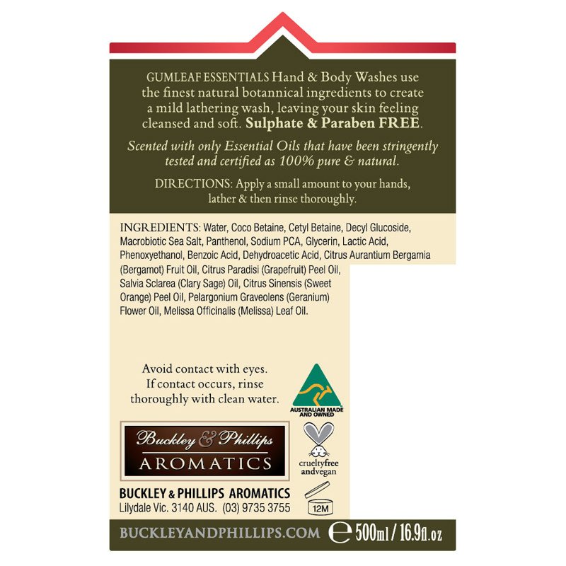 Gumleaf Essentials Hand & Body Wash: Happiness - Image 3