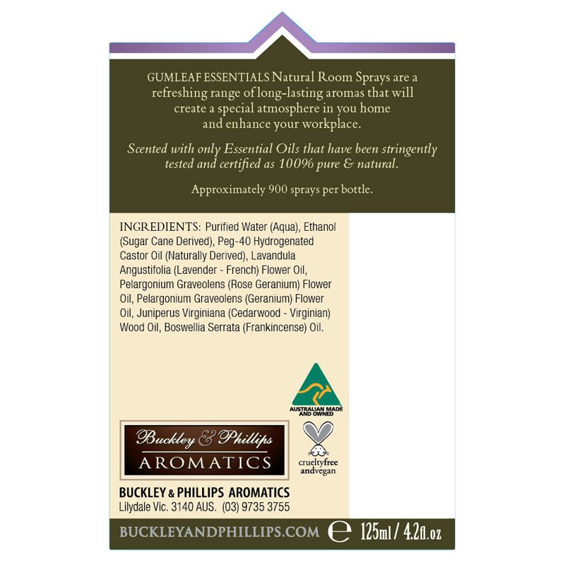 Gumleaf Essentials Room Spray: Relaxing 125ml - Image 2
