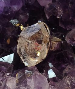 Alternative view of Herkimer Diamond Raw Organic Claw Set Ring - size 8.5