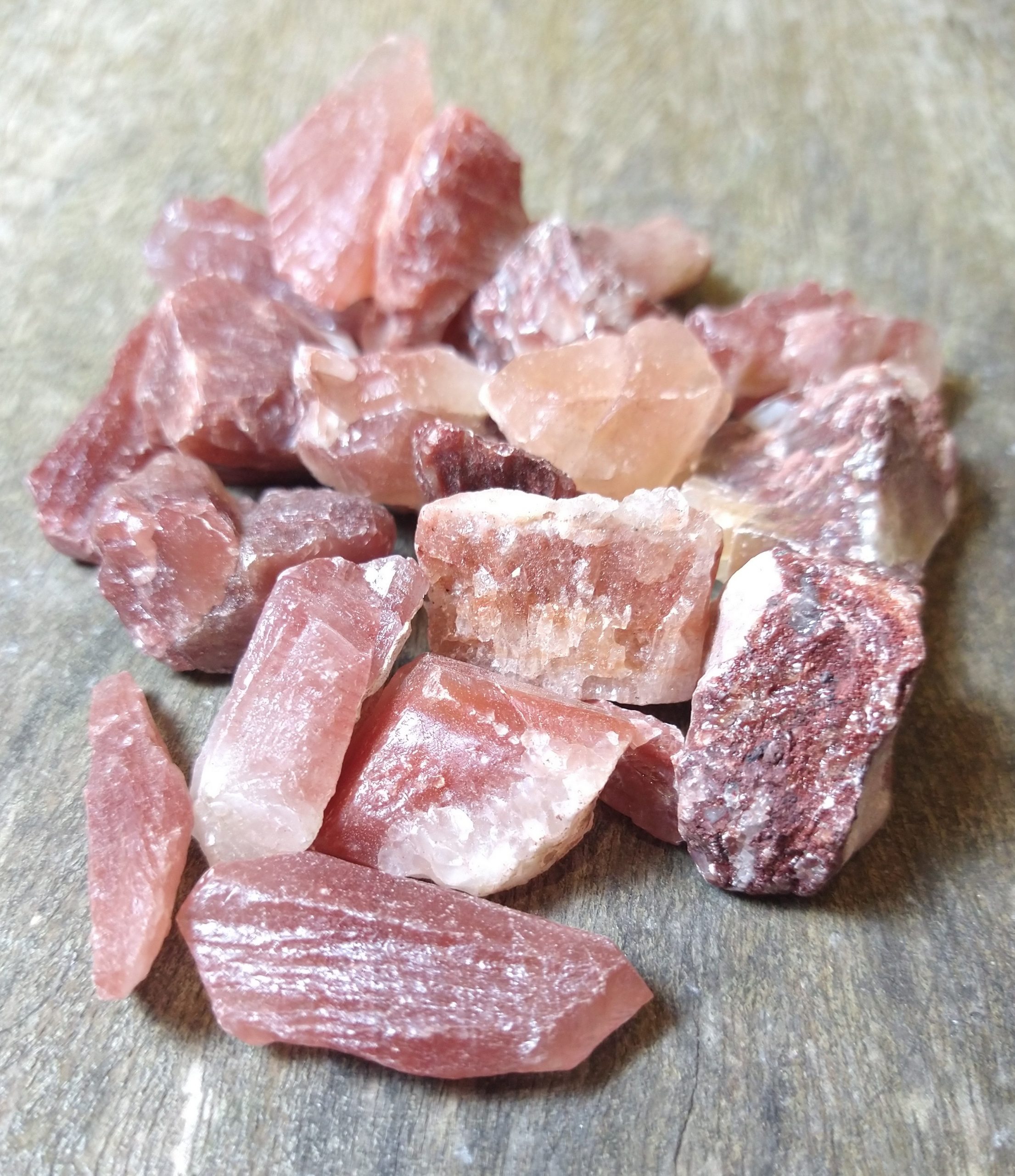 Natural Crystals: Red Calcite Rough Chunks (Approx 4x2x1cm)