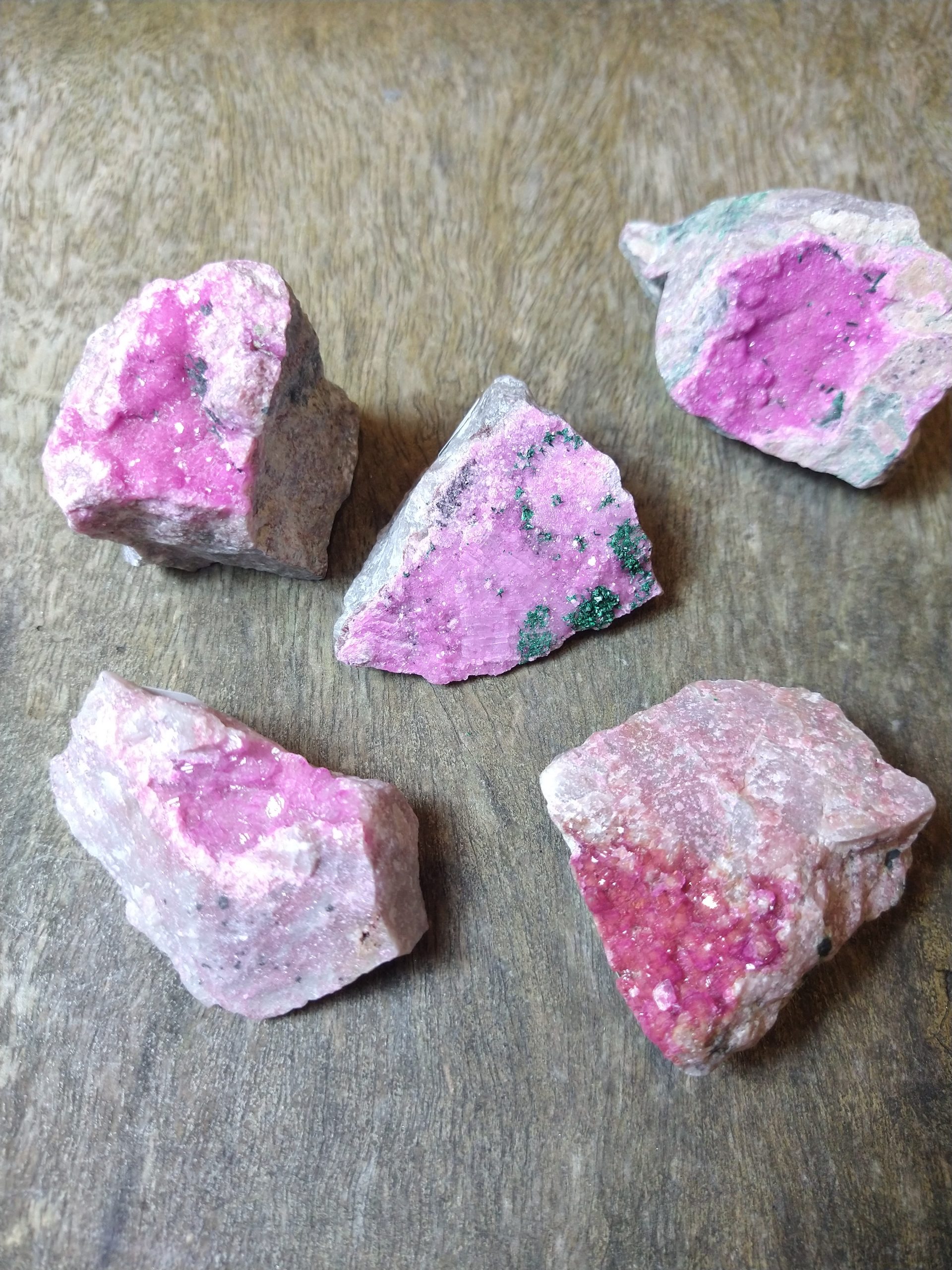 Natural Crystals: Cobaltain Calcite Clusters (Approx 4x4x3 cm)