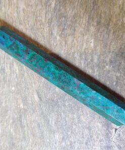 Natural Crystal: Cut & Polished Chrysocolla Wand (Approx 12x1.5cm)