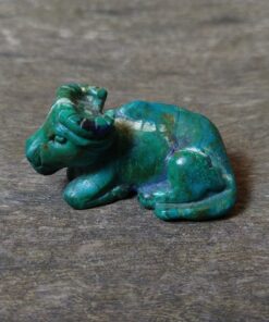 Natural Crystal: Hand Carved & Polished Chrysocolla buffalo (Approx 5x4x3cm)