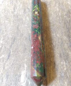 Alternative view of Natural Crystals: Cut & Polished Bloodstone Vogel Wand (Approx 14x2cm)