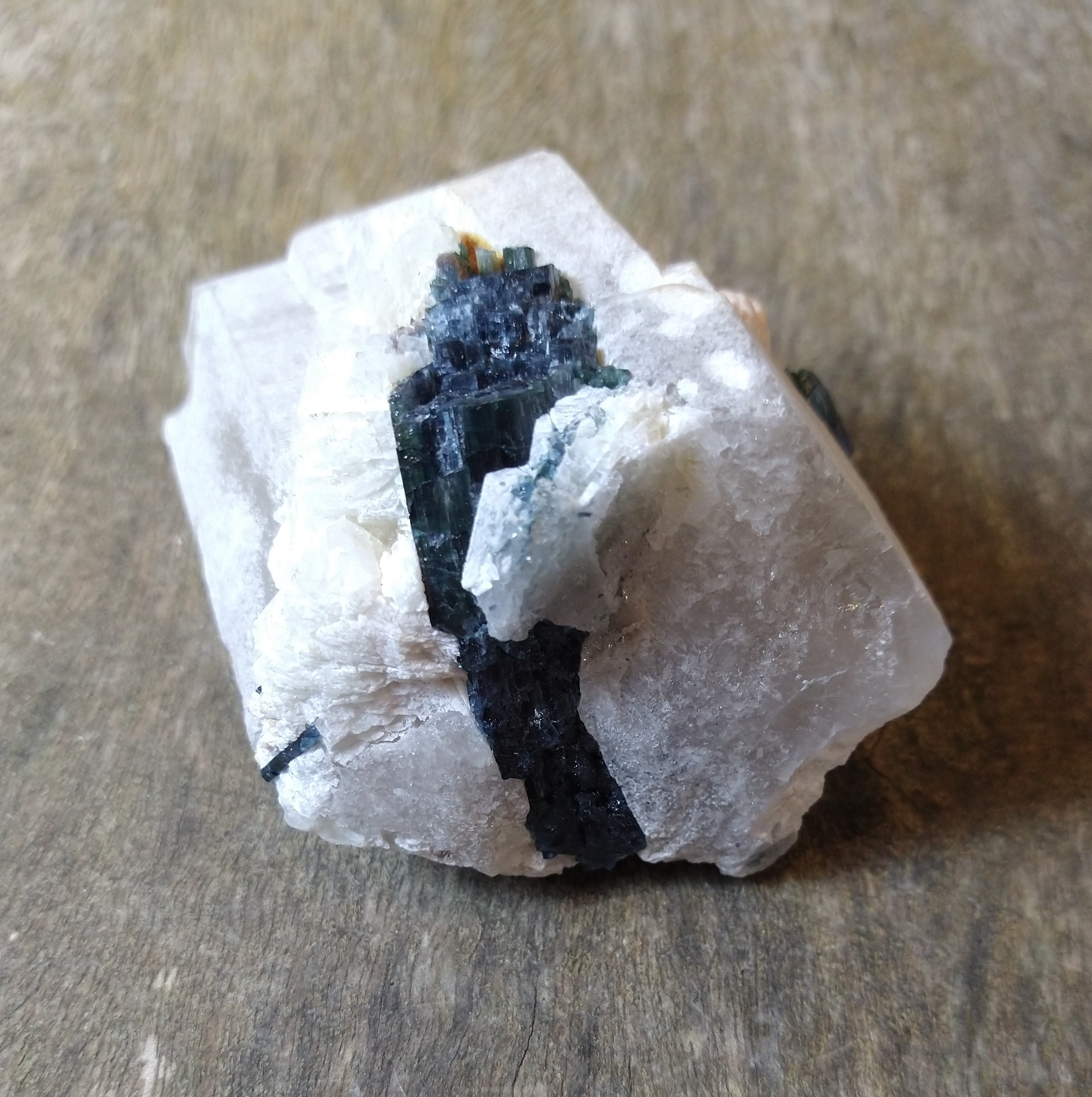 Natural Crystals: Blue Tourmaline in Quartz (Approx 14x10x8cm)