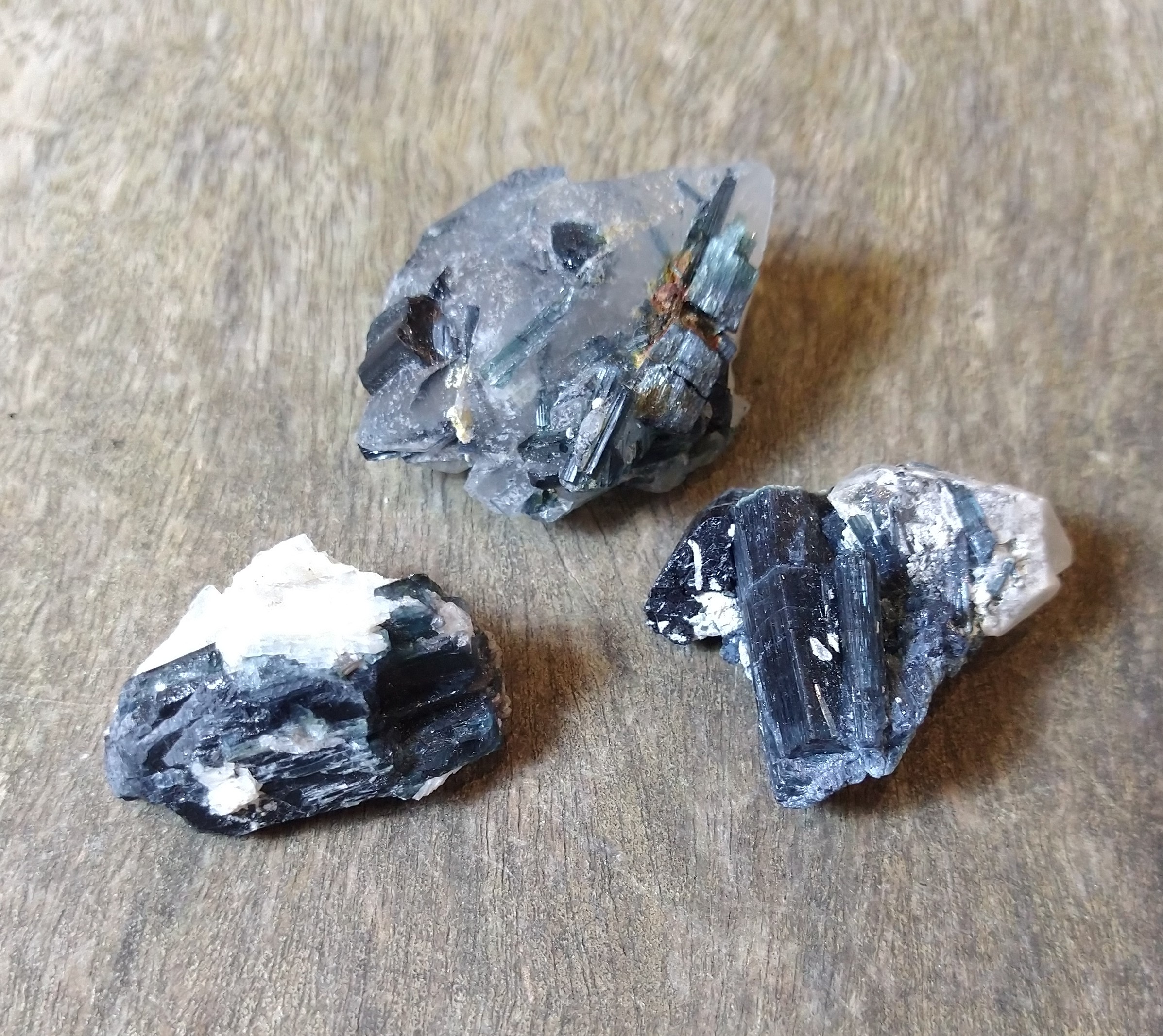 Rough Crystals: Blue Tourmaline in Quartz (Approx 4x3x2.5cm)