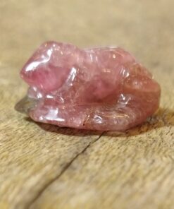 Natural Crystals: Hand Carved & Polished Watermelon Tourmaline Frog (Approx 2.5x2.5x2cm)