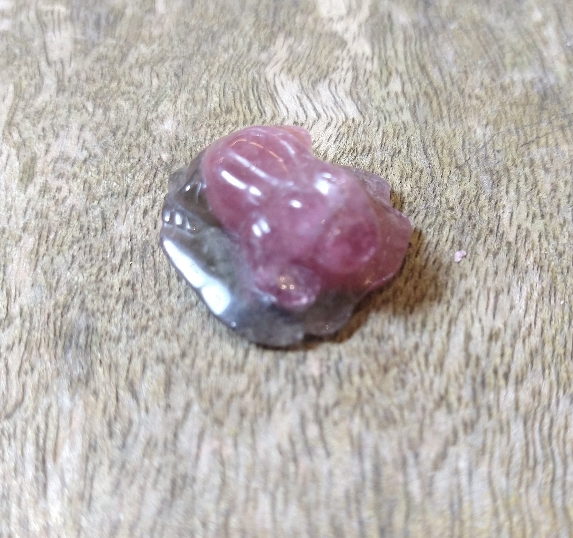 Natural Crystals: Hand Carved & Polished Watermelon Tourmaline Frog (Approx 2.5x2.5x2cm) - Image 2