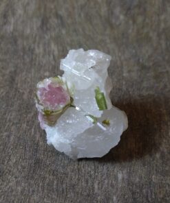 Alternative view of Rough Crystals: Watermelon Tourmaline in Quartz (Approx 4x3x2cm)