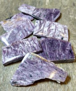 Natural Crystals: Charoite Rough Chunks w/ One Polished Face (Approx 5x4x1cm)