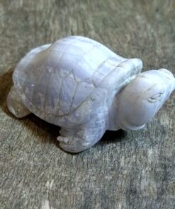 Alternative view of Natural Crystal: Hand Carved & Polished Blue Lace Agate Tortoise (Approx 6x4x4cm)
