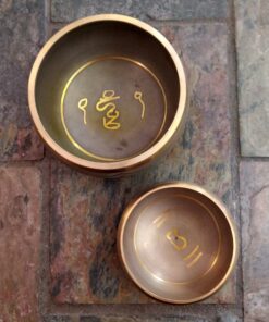 Alternative view of Tibetan Singing Bowls: 2 Sizes to choose from (Tibetan Auspicious Symbol, Curved Design, comes with Wooden Wand)