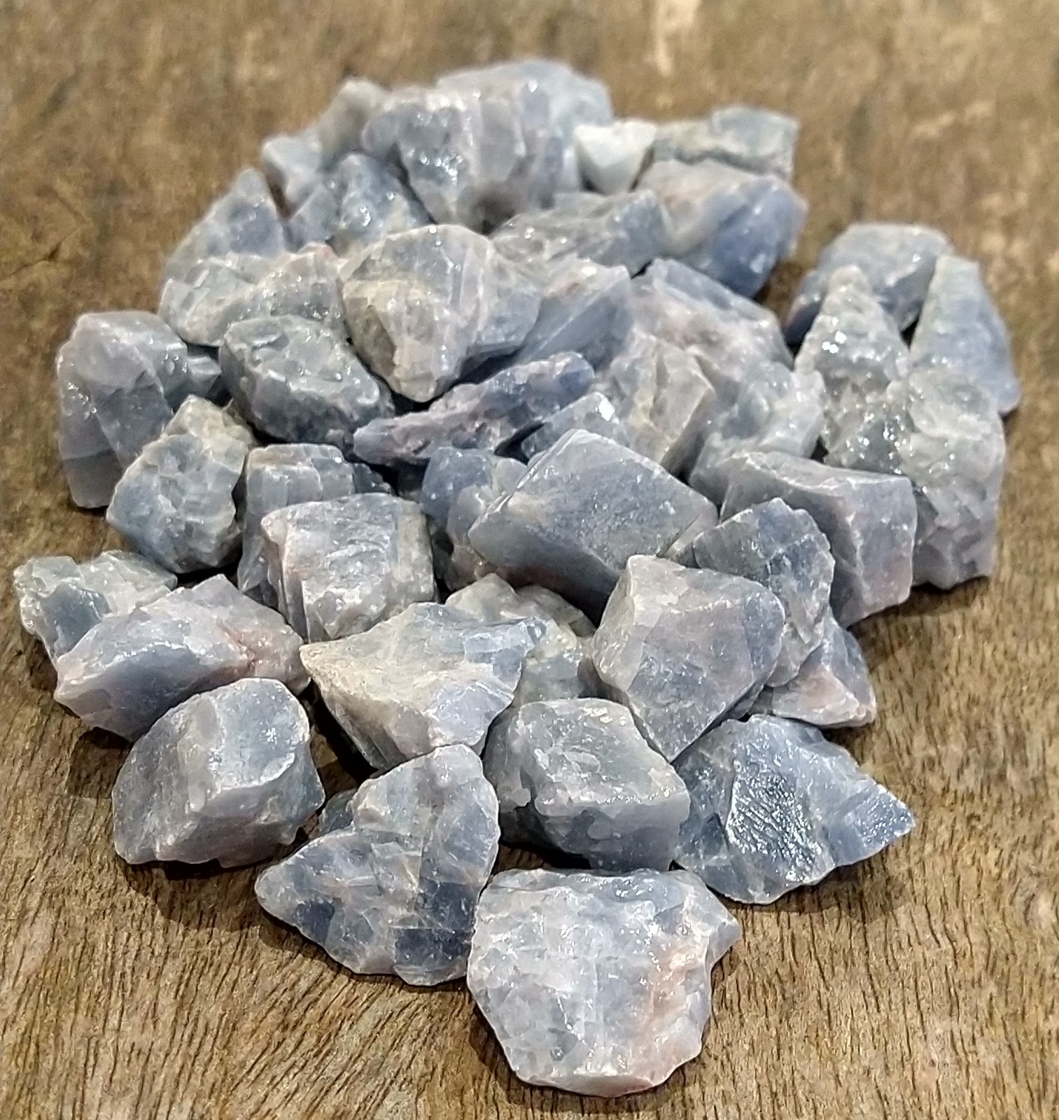 Natural Crystals: Blue Calcite Rough Chunks (Approx 3x2x2cm)