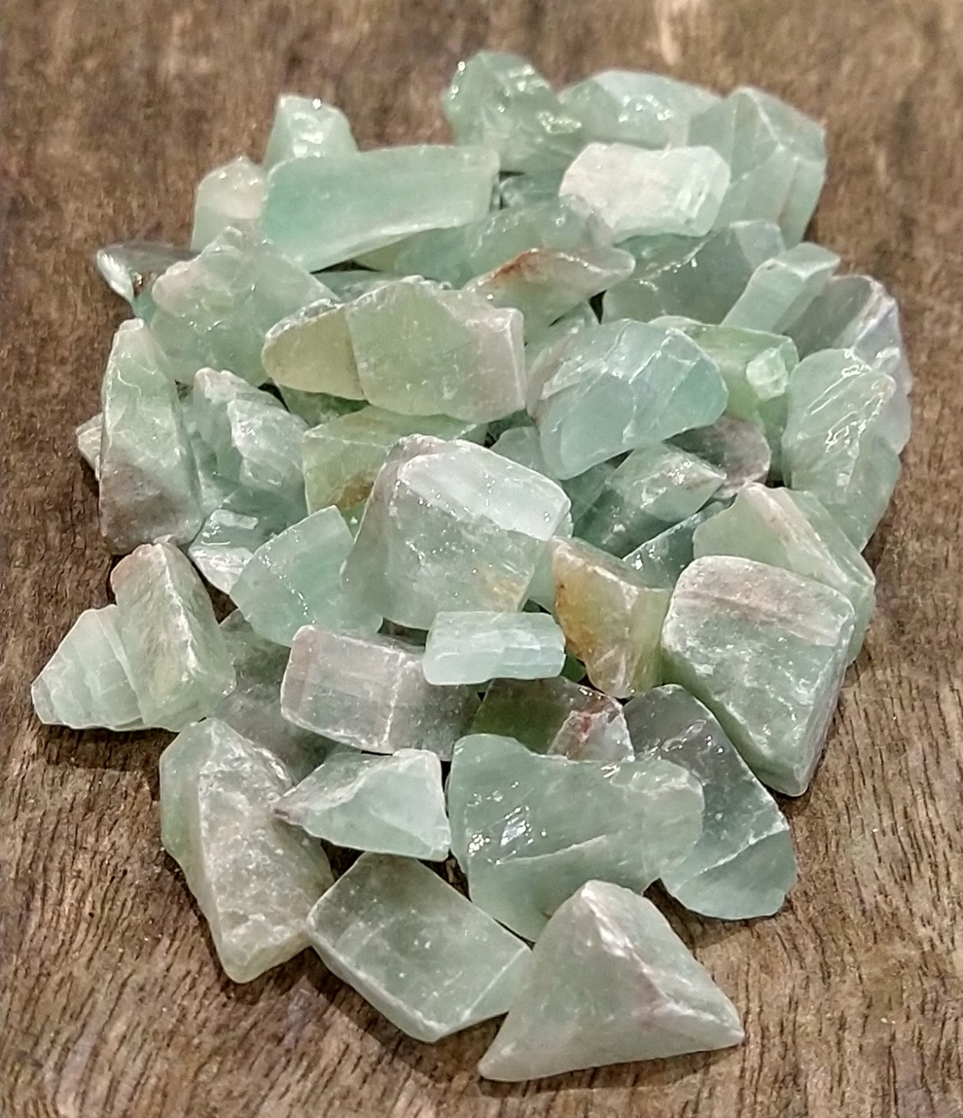 Natural Crystals: Green Calcite Rough Chunks (Approx 2x1.5x1cm)