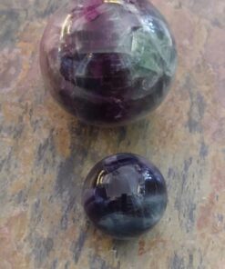 Natural Crystals: Cut & Polished Rainbow Fluorite Spheres