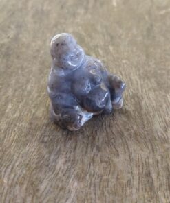 Alternative view of Natural Crystal: Hand Carved & Polished Dendritic Agate Buddah (Approx 4x4x2cm)