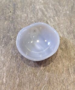 Alternative view of Natural Crystal: Hand Carved & Polished Blue Agate Bowl (Approx 5x5x4cm)