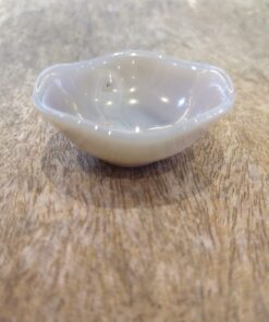 Natural Crystal: Hand Carved & Polished Blue Agate Bowl (Approx 5x5x4cm)