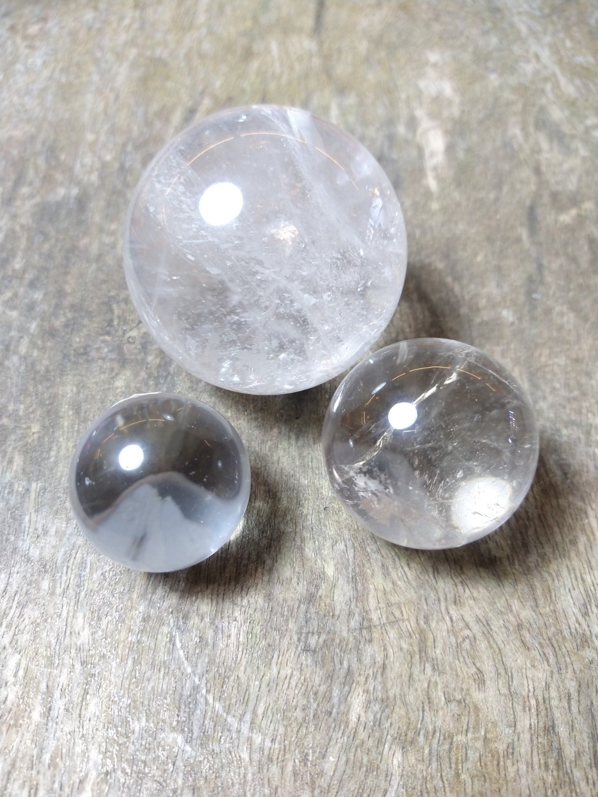 Natural Crystals: Cut & Polished Clear Quartz Spheres
