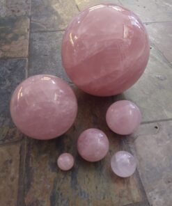Natural crystals: cut and polished Rose Quartz Spheres