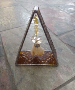 Alternative view of Triangle Stained Glass Citrine Suncatcher