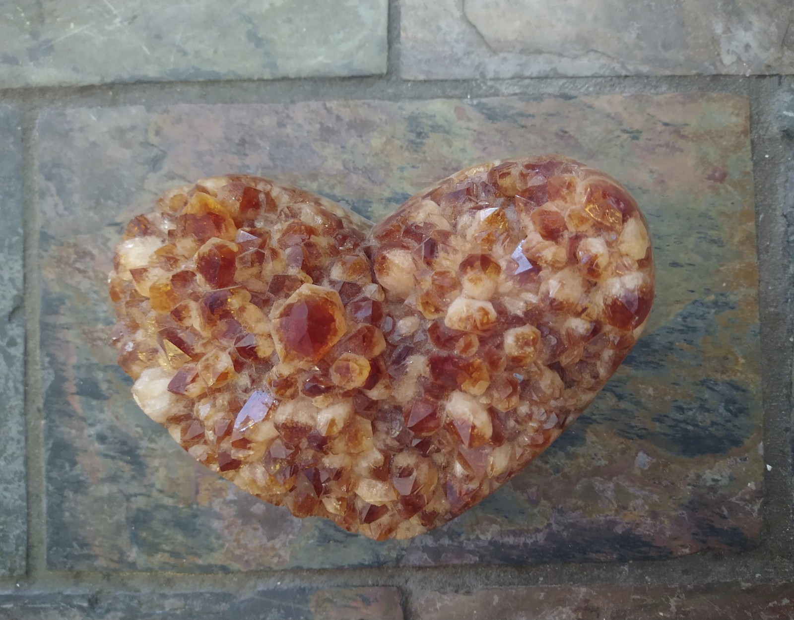 Genuine Crystal: Cut Heart Citrine Cluster (Approx 25x20x10cm) - Image 4