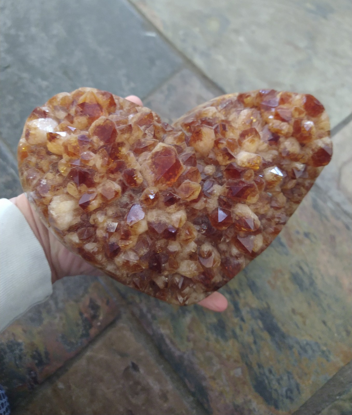 Genuine Crystal: Cut Heart Citrine Cluster (Approx 25x20x10cm) - Image 3