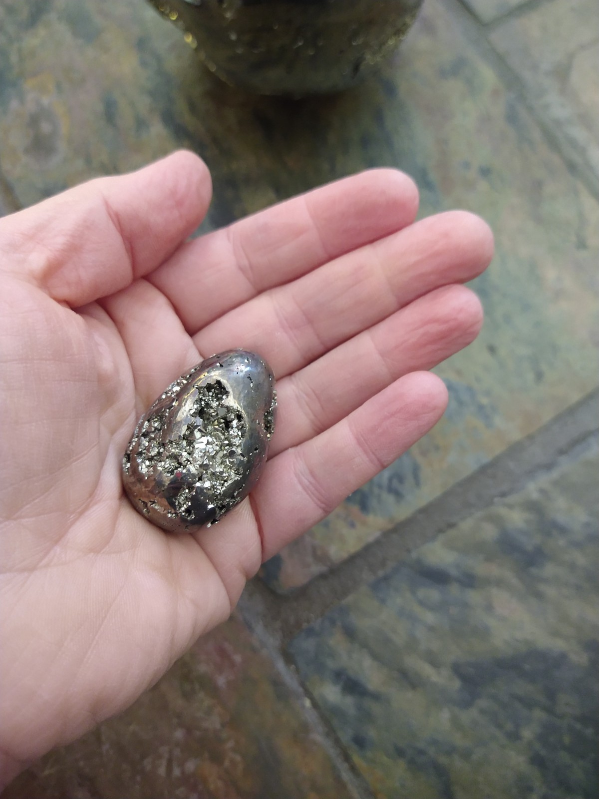 Natural Crystals: Cut & Polished Pyrite Druzey Eggs - Image 4
