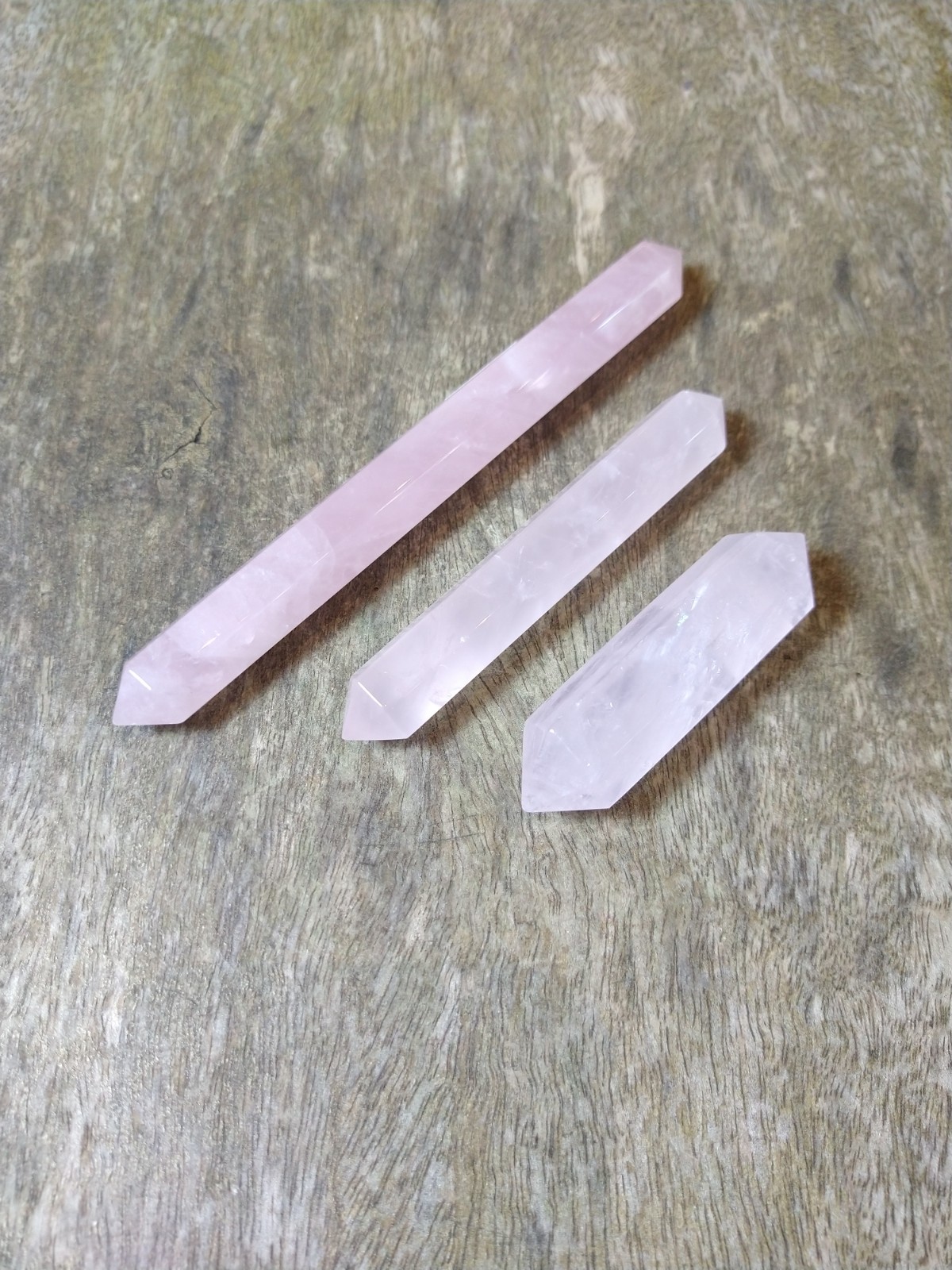 Natural Crystal: Cut & Polished Rose Quartz Wands