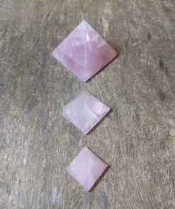 Natural Crystal: Cut & Polished Rose Quartz Pyramids