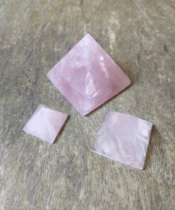 Alternative view of Natural Crystal: Cut & Polished Rose Quartz Pyramids