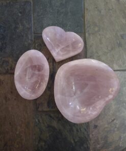 Natural Crystal: Hand Carved & Polished Rose Quartz Bowls