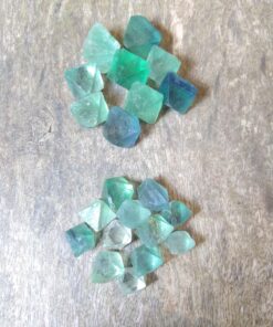 Alternative view of Natural Cubic Crystals: Green Fluorite Octahedrons