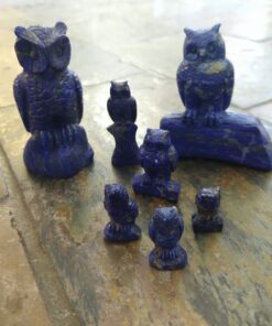 Natural Crystal: Hand Carved & Polished Lapis Lazuli Owls