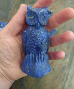 Alternative view of Natural Crystal: Hand Carved & Polished Lapis Lazuli Owls