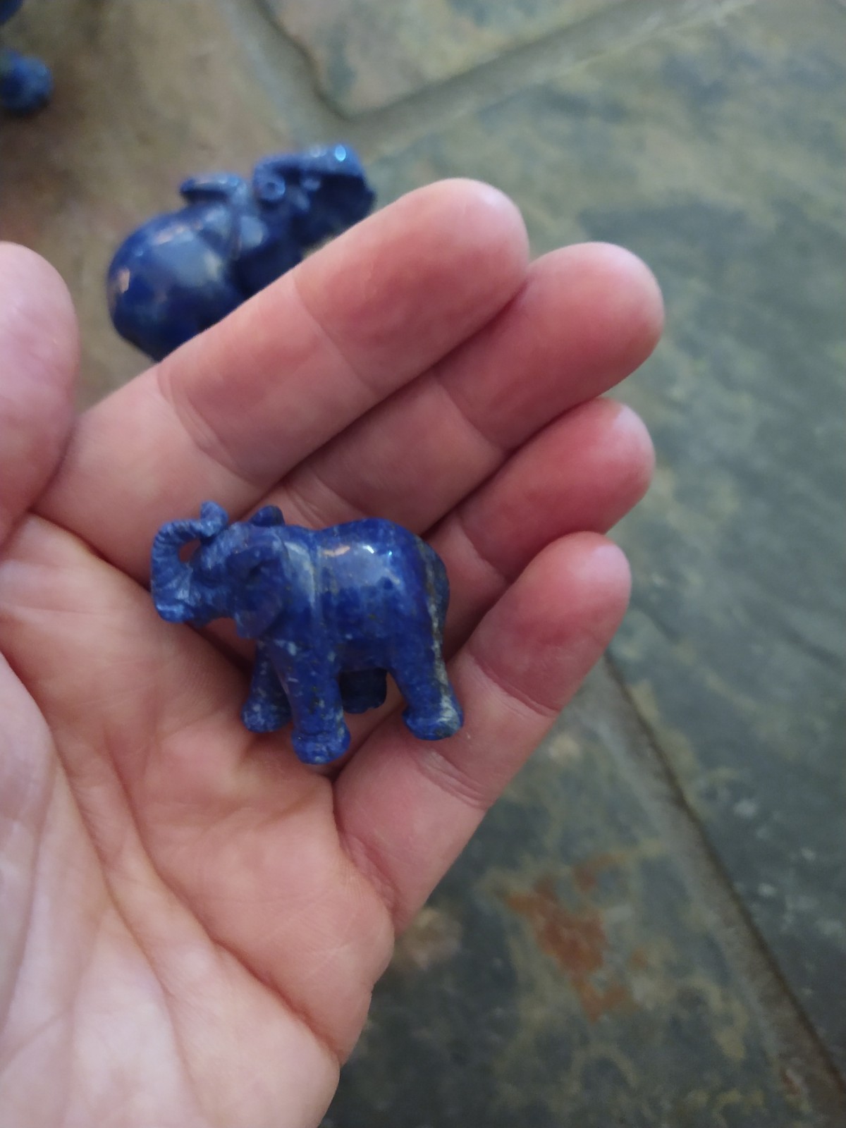 Natural Crystal: Hand Carved & Polished Lapis Lazuli Elephants - Image 3