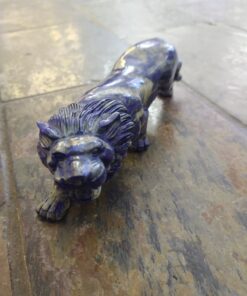 Natural Crystal: Hand Carved & Polished Lapis Lazuli Lion (Approx. 20x15x9cm)