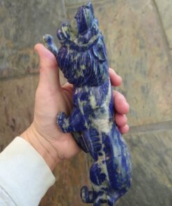Alternative view of Natural Crystal: Hand Carved & Polished Lapis Lazuli Lion (Approx. 20x15x9cm)