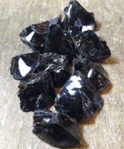 Rough Crystals: Black Obsidian Chunks (Approx 5x4x2cm)