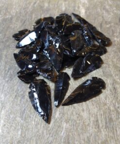 Natural Crystals: Knapped Black Obsidian Arrow Heads