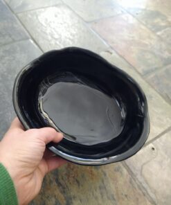 Alternative view of Natural Crystals: Hand Carved & Polished Black Obsidian Bowl (Approx 22x18x8cm)