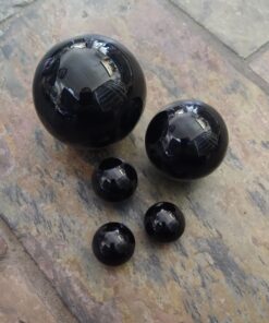 Natural Crystals: Cut & Polished Black Obsidian Spheres