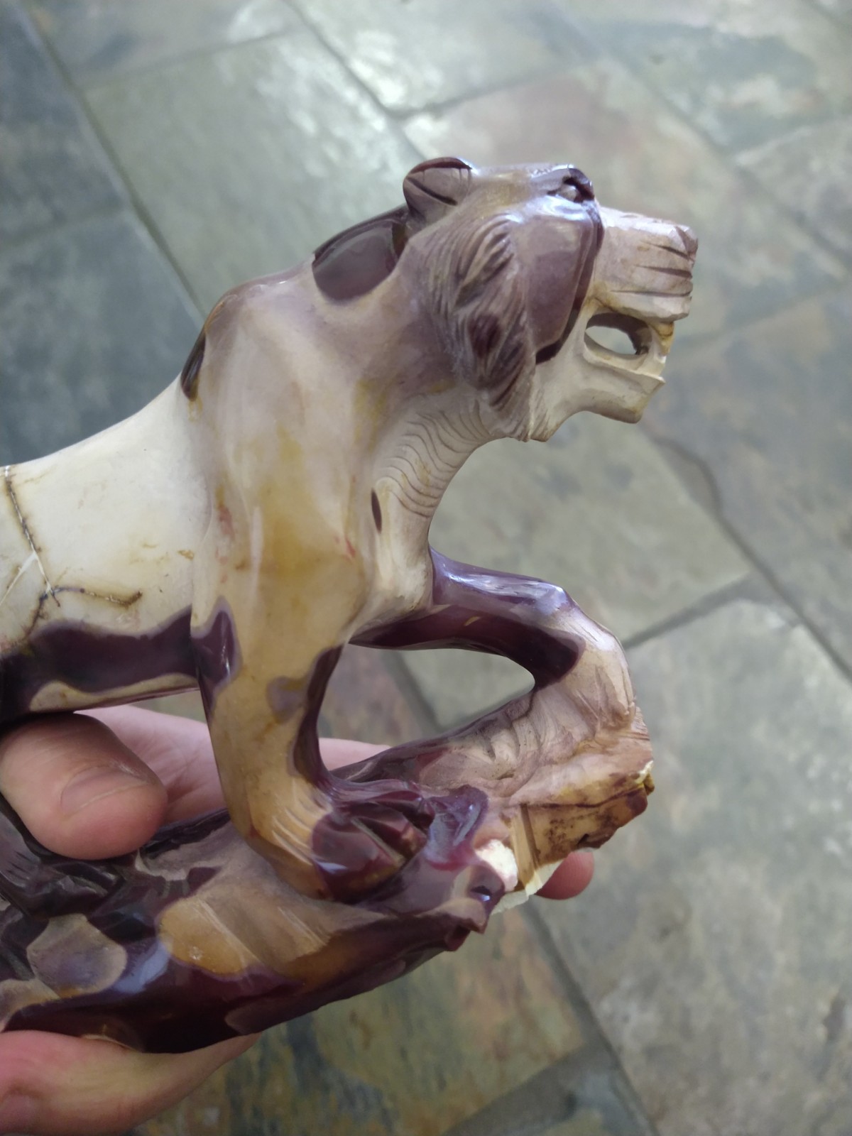 Natural Crystal: Hand Carved & Polished Mookite Tiger (Approx 25x6x12cm)