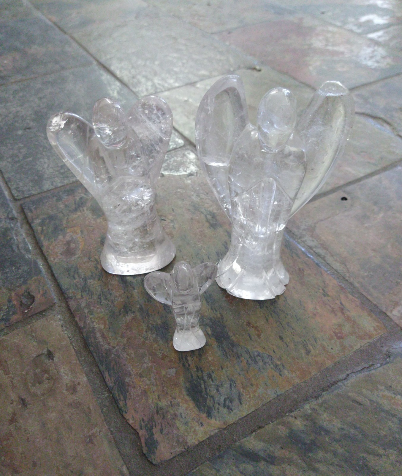 Natural Crystals: Hand Carved & Polished Clear Quartz Angels - Image 2